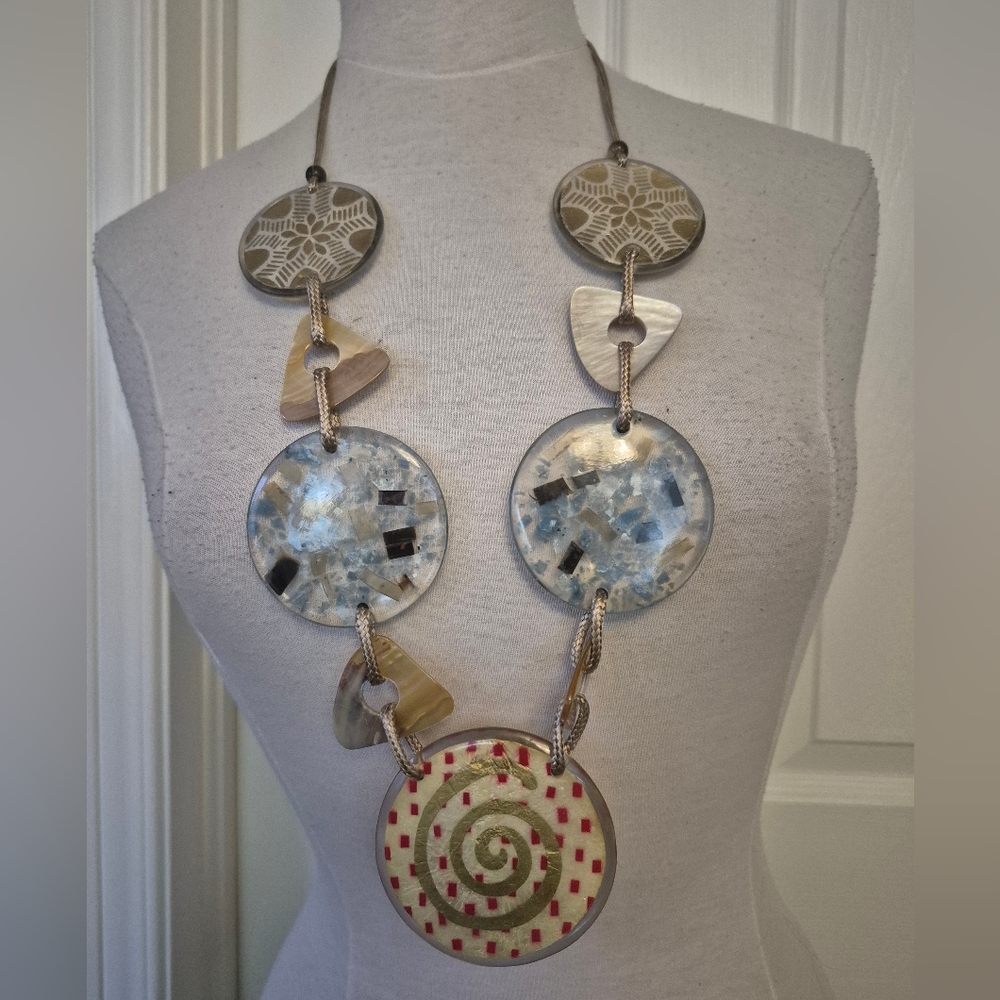 Artisan Statement Necklace with Earth Tones